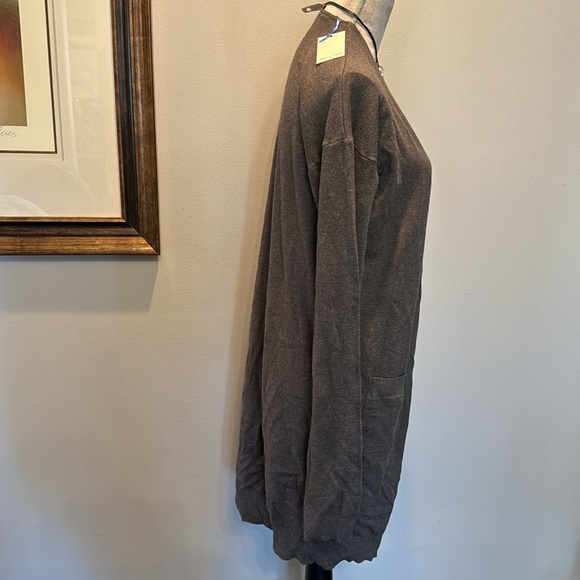 Ter a rose gray long knitted cardigan NWT XL - Picture 6 of 11